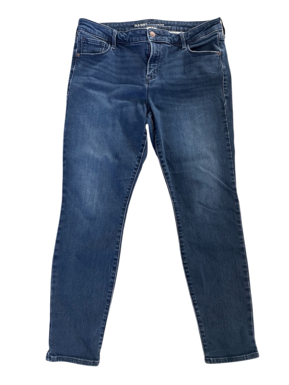Old Navy Women's Rockstar Dark Blue Skinny Denim Jeans Size 14 - Picture 1 of 3